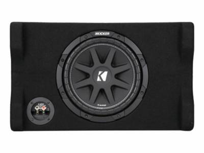Kicker - Kicker 48CDF104 10" Comp Down-Firing 4 Ohm Loaded Subwoofer Enclosure