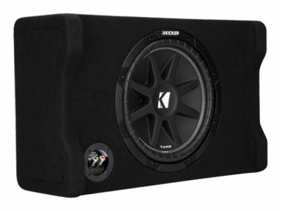Kicker - Kicker 48CDF124 12" Comp Down-Firing 4 Ohm Loaded Subwoofer Enclosure