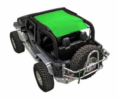 SpiderWebShade - SpiderWebShade Mesh Bikini Top-Green for Jeep JK 2DR SWS-SHDTOP-01-JK2D-GRN