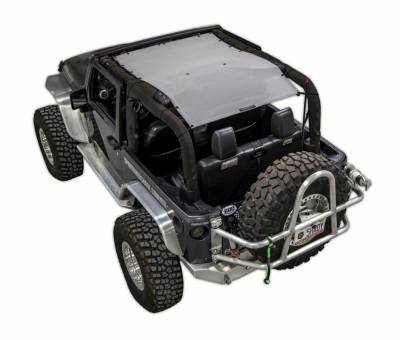 SpiderWebShade - SpiderWebShade Mesh Bikini Top-Grey for Jeep JK 2DR SWS-SHDTOP-01-JK2D-GRY