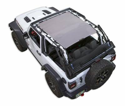 SpiderWebShade - SpiderWebShade Mesh Bikini Top-Grey for Jeep JL 2DR SWS-SHDTOP-01-JL2D-GRY