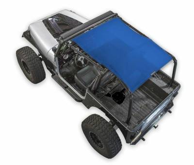 SpiderWebShade - SpiderWebShade Mesh Bikini Top-Blue for Jeep YJ SWS-SHDTOP-01-YJ-BLU