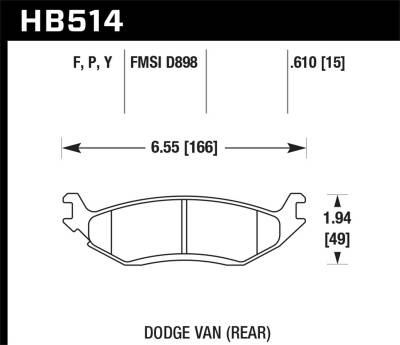 Hawk Performance - Hawk Performance HB514Y.610 LTS Disc Brake Pad for 03-07 Ram 1500 Ram 1500 Van