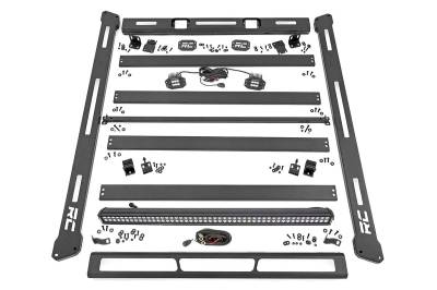 Rough Country Suspension Systems - Rough Country 10615 Hard Top Roof Rack w/LEDs Black for Jeep Wrangler JK