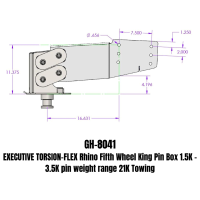 GEN-Y Hitch - GEN-Y Hitch EXECUTIVE TORSION-FLEX Rhino Fifth Wheel King Pin Box 21K GH-8041