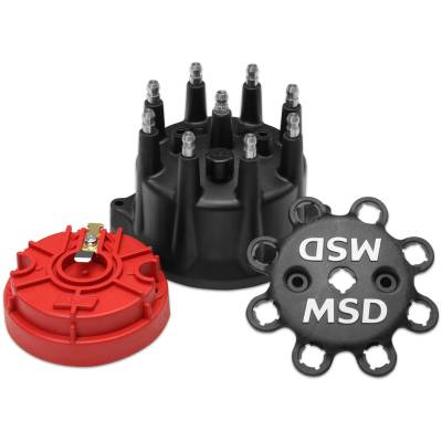 MSD - MSD Ignition 84317 Small Distributor Cap & Rotor Kit Black