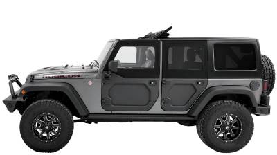 Bestop - Bestop Rear Upper Soft Half Doors Black Twill for 07-18 Wrangler JK 4DR 51733-17