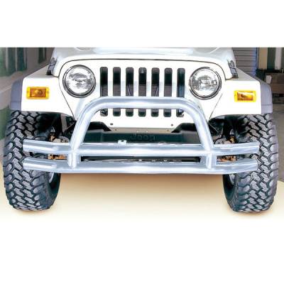Rugged Ridge - Rugged Ridge 11563.01 3" Double Tube Front Bumper Stainless Steel for Jeep