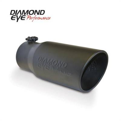 Diamond Eye Performance - Diamond Eye 4512BRA-DEBK Tip Bolt-on Rolled Angle Cut-Diamond Eye Logo Embossed