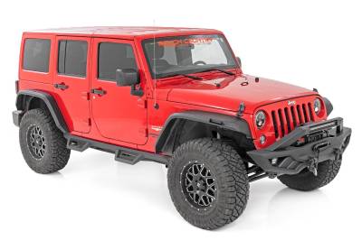 Rough Country Suspension Systems - Rough Country High Clearance Flat Fender Flares for Jeep Wrangler JK 99037