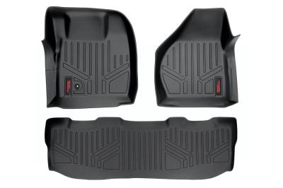 Rough Country Suspension Systems - Rough Country Front/Rear Floor Liners Black 08-10 Super Duty Crew M-52102