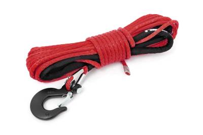 Rough Country Suspension Systems - Rough Country Synthetic Winch Rope 1/4" x 50' Red RS161