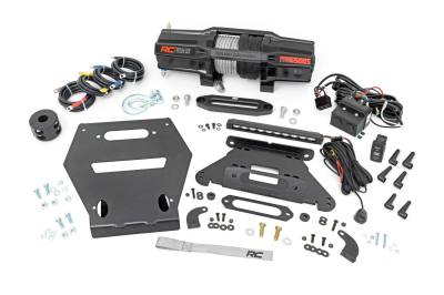 Rough Country Suspension Systems - Rough Country Front Winch Mount Kit w/Winch Black for Polaris RZR Pro R 92064