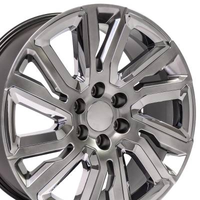 OE Wheels LLC - OE Wheels CV39 22x9 6x5.5 28mm Hyper Black/Chrome CV39-22090-6550-28HB-ic
