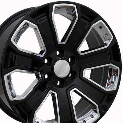 OE Wheels LLC - OE Wheels CV93B 22x9 6x5.5 24mm Black/Chrome CV93B-22090-6550-24B-ic