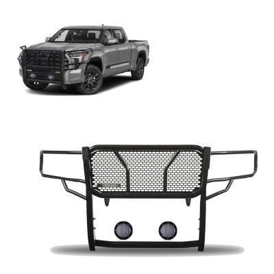 Black Horse Off Road - Black Horse RU-TOTU22-B-PLFB HD Grille Guard w/5.3" LED for 22-25 Toyota Tundra