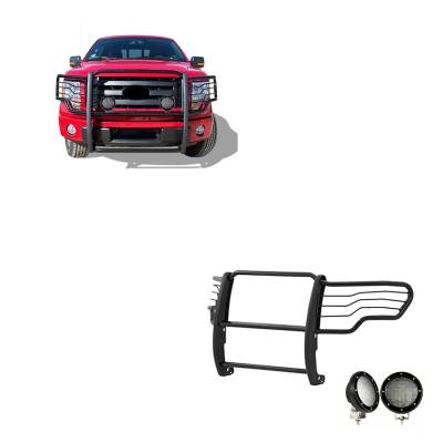 Black Horse Off Road - Black Horse 17FP30MA-PLFB Black Grille Guard w/LED for 09-14 Ford F150