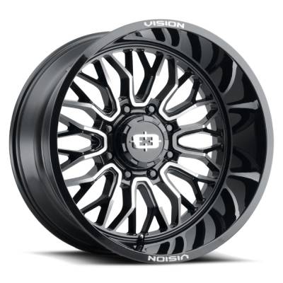 Vision Wheel - Vision Wheels 402 Riot 22x12 8x170 -51mm Machined/Black 402-22270GBMF-51