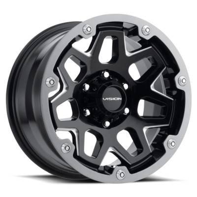 Vision Wheel - Vision Wheels 416 Se7en 18x9 5x4.5 12mm Black Gloss & Machined 416-8965GBMG12