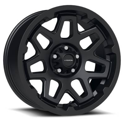 Vision Wheel - Vision Wheels 416 Se7en 17x7 5x4.5 0mm Black Matte 416VT7765SB0