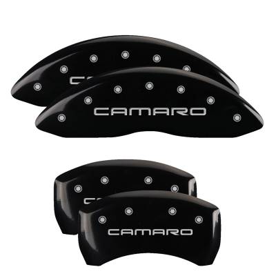 MGP Caliper Covers - MGP Front/Rear Caliper Covers Gloss Black Chevrolet Camaro 14027SCA4BK