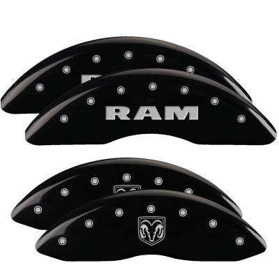 MGP Caliper Covers - MGP Front/Rear Caliper Covers Gloss Black for 2500/3500 Pickup 55002SRMHBK