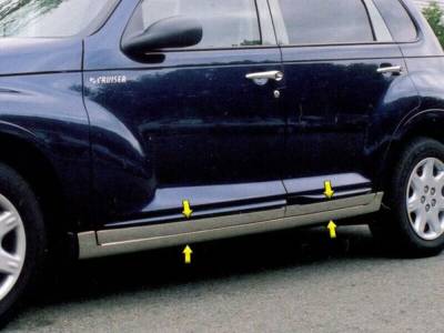 Quality Automotive Accessories - QAA TH41700 Stainless Rocker Panel Trim 8pc for 01-10 Chrysler PT Cruiser