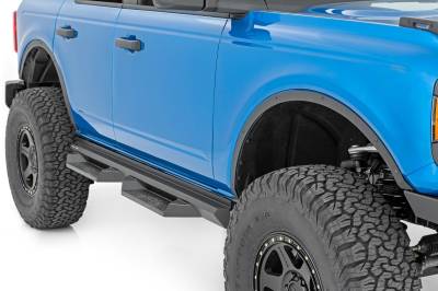 Rough Country Suspension Systems - Rough Country 51061 Front Rear Fender Flare Plate Kit Black 21-25 Bronco