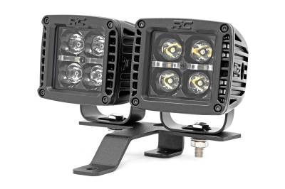 Rough Country Suspension Systems - Rough Country Cowl Mount Dual 2" LED Light Pod Kit for Jeep JL/JT 70824