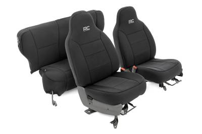 Rough Country Suspension Systems - Rough Country Front/Rear Seat Covers Black for 84-96 Cherokee XJ 91021A