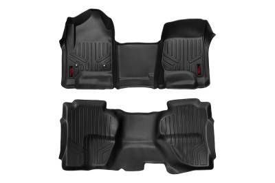 Rough Country Suspension Systems - Rough Country Fr/Rr Floor Liners Black 14-18 Silverado/Sierra Ext M-21142