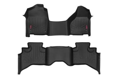 Rough Country Suspension Systems - Rough Country Front/Rear Floor Liners Black for 12-18 Ram 1500 Quad M-31312