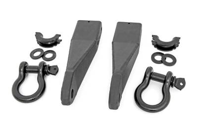 Rough Country Suspension Systems - Rough Country Front Tow Hook/D-Ring Kit Black 20-24 Sierra 2500HD RS159