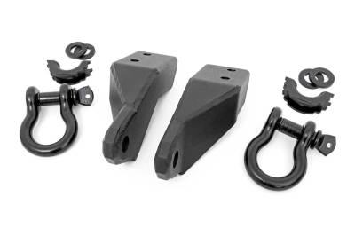 Rough Country Suspension Systems - Rough Country Front Tow Hook/D-Ring Kit Black for 07-21 Toyota Tundra RS154