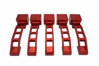 Royal Hooks - Royal Hooks Billet Aluminum Door Handles Red for JK 4dr RHO-12011-RD-5