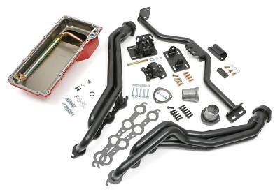 Trans-Dapt Performance - Engine Swap In A Box Kit LS in 82-04 S10/S15 only Long Tube Headers-Uncoated