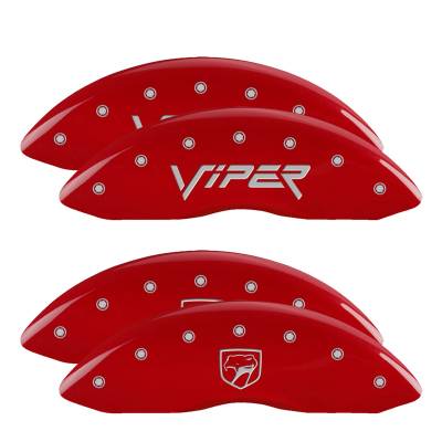 MGP Caliper Covers - Set of 4: Red Finish Silver Viper/Snake Gen 2