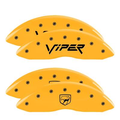 MGP Caliper Covers - Set of 4 Yellow Finish Black Viper/Snake Gen 2