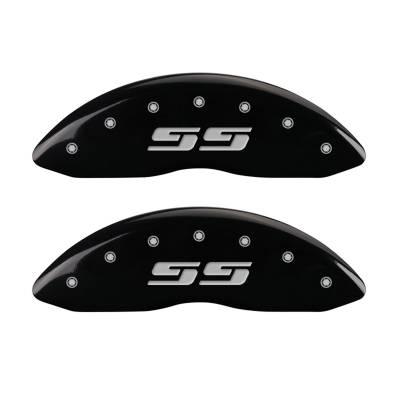 MGP Caliper Covers - Front Set of 2 Black Finish Silver SS Silverado