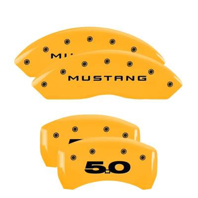 MGP Caliper Covers - Set of 4 Yellow Finish Black Mustang/5.0 2011