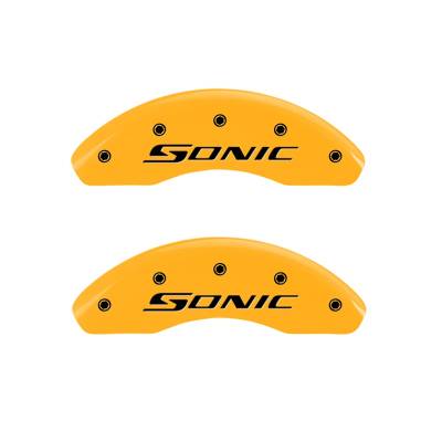 MGP Caliper Covers - Front Set of 2 Yellow Finish Black Sonic