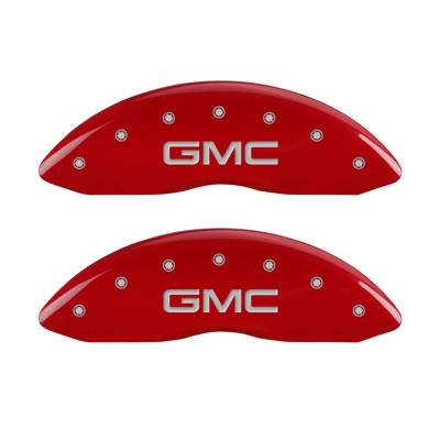 MGP Caliper Covers - Front Set of 2 Red Finish Silver GMC