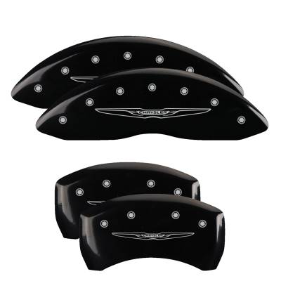 MGP Caliper Covers - Set of 4 Black Finish Silver Chrysler Wing Style 2