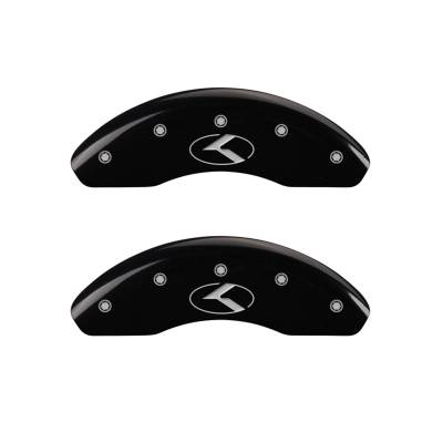MGP Caliper Covers - Front Set of 2 Black Finish Silver Kia Logo Circle K