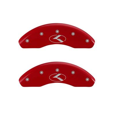 MGP Caliper Covers - Front Set of 2 Red Finish Silver Kia Logo Circle K