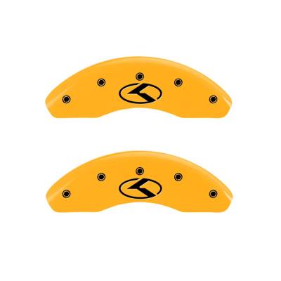 MGP Caliper Covers - Front Set of 2 Yellow Finish Black Kia Logo Circle K