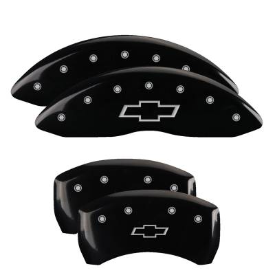 MGP Caliper Covers - Set of 4 Black Finish Silver Bowtie
