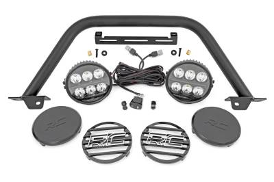 Rough Country Suspension Systems - Rough Country Black Front Bumper Safari Bar w/LED 21-25 Ford Bronco 51113