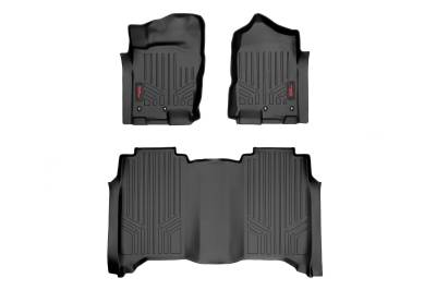 Rough Country Suspension Systems - Rough Country Front/Rear Floor Liners Black for 16-24 Titan/XD Crew M-81715
