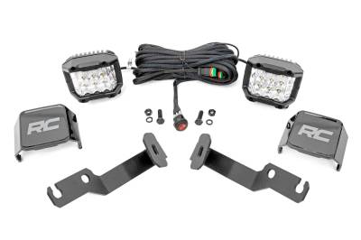 Rough Country Suspension Systems - Rough Country 71091 A-Pillar 3" LED Ditch Light Kit Flood for 05-15 Tacoma